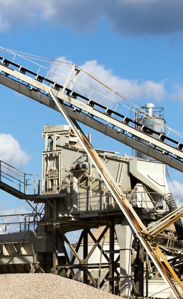 A conveyor belt in a quarry.