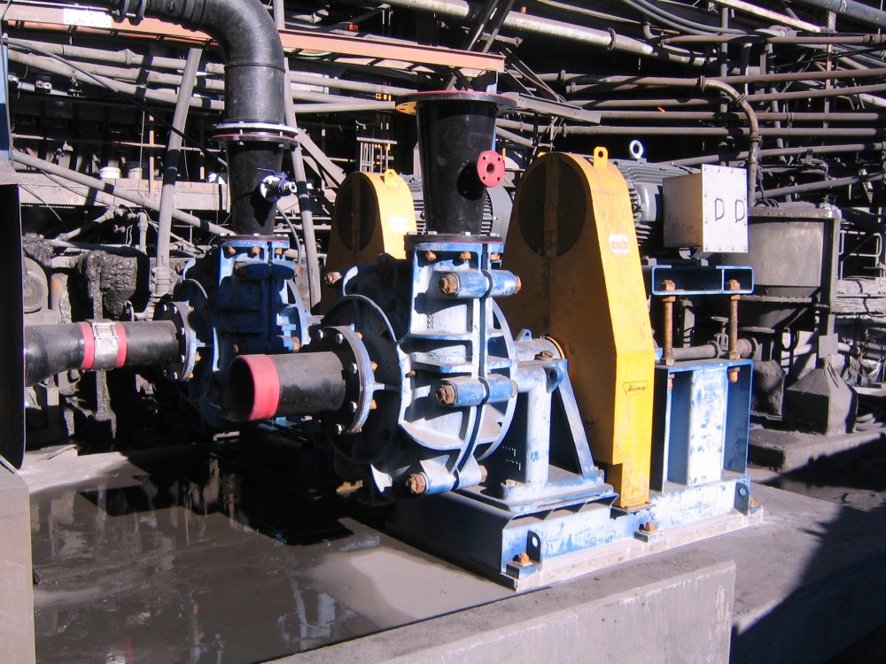 A blue and yellow floatation pump.